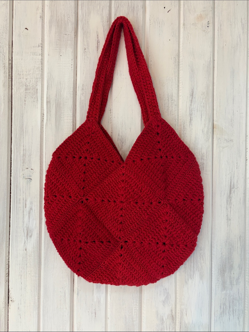 Christy Dawn crochet tote in crimson